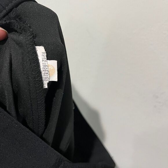 MNG Mango Wide Leg Dress Pants Women’s 6 Black Center Seam Slit Office - Picture 5 of 7